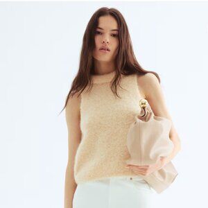NWT H&M Women's Light Beige Wool Blend Sleeveless Casual/Office Top - Medium